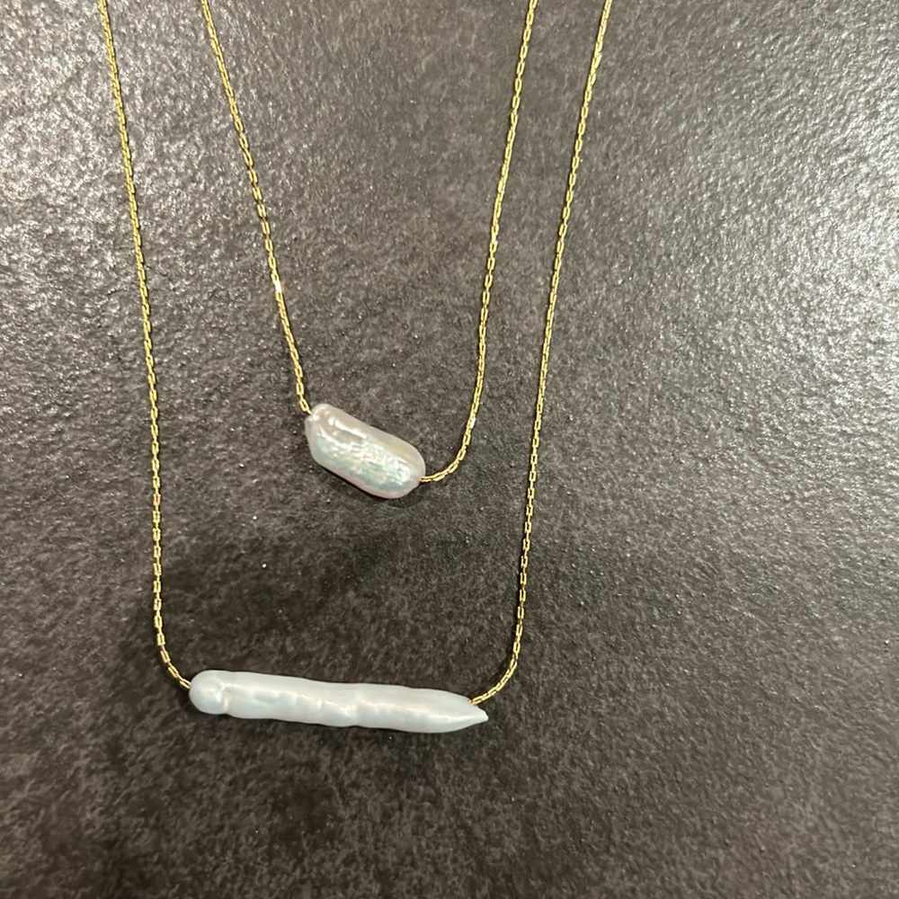 Anthropologie double strand pearl necklace